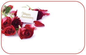 Happy Anniversary Red Roses W Sentiment Card Pack Of 50