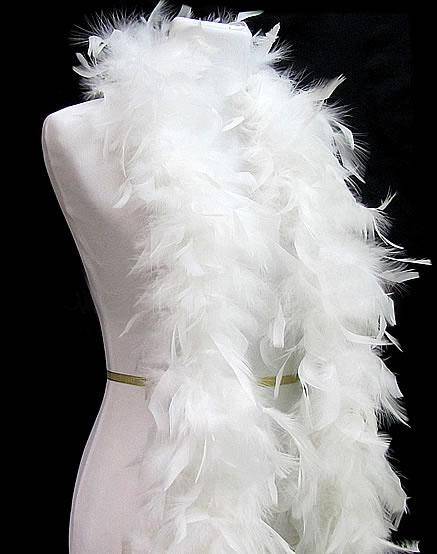 Fluffy Feather Boa: White